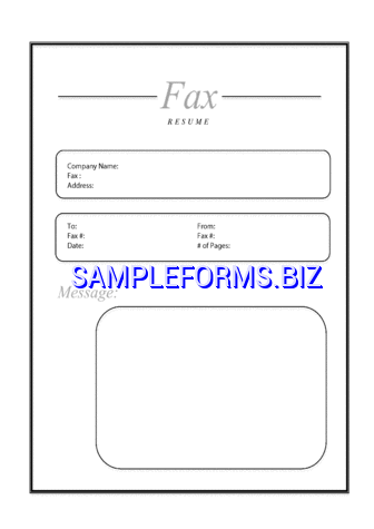 Fax Cover Sheet for Resume 1
