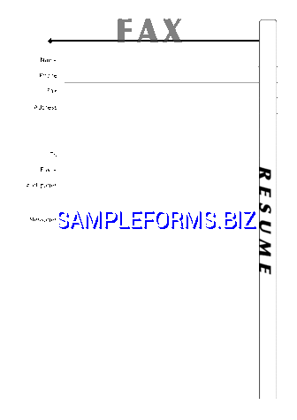 Resume Fax Cover Sheet doc pdf free